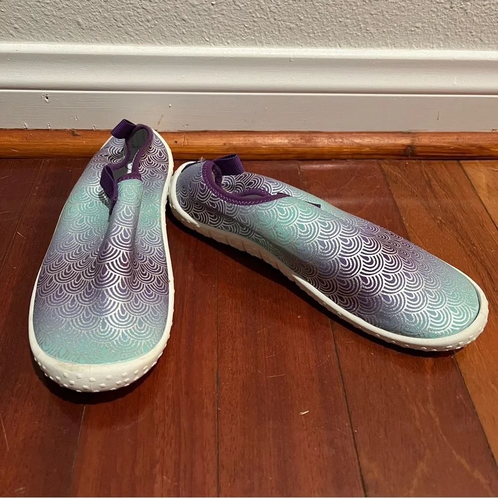 Cat & Jack Grover Slip-On Water Shoes Mermaid Teal and Purple